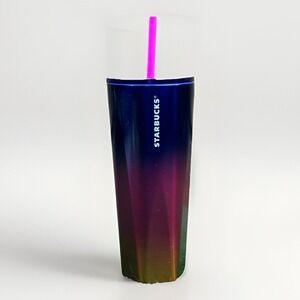 Starbucks Tumbler Cup 2022 Summer Heat Blue‎ Pink Yellow 24 oz Venti Stainless